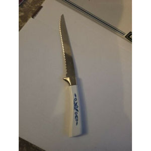 Vintage Corning Lifetime Cutlery in Blue Cornflower Design Bread Knife See Photo